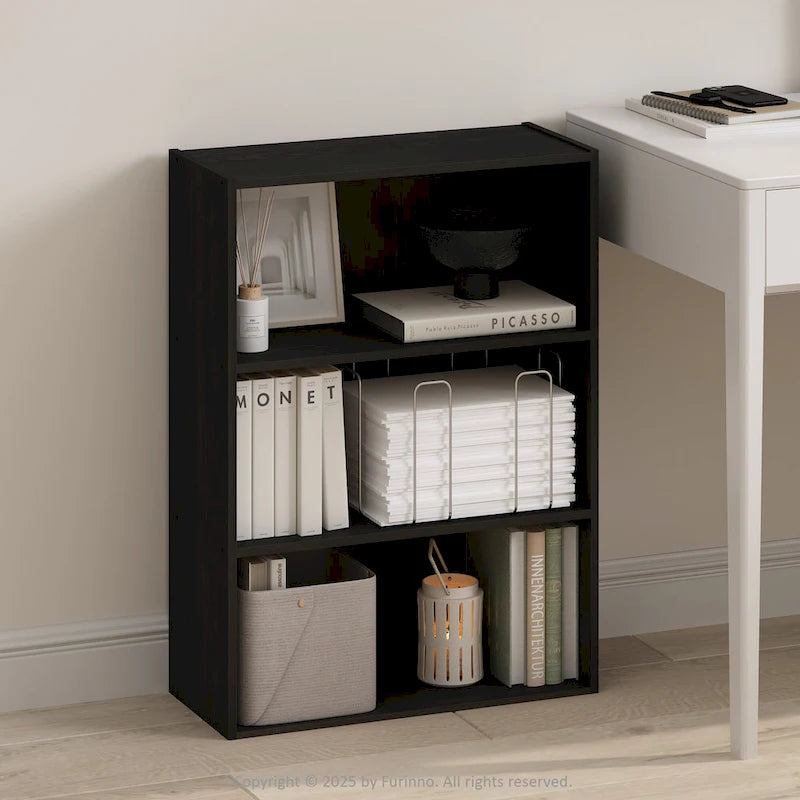 Étagère ouverte simple, bibliothèques, 3 niveaux