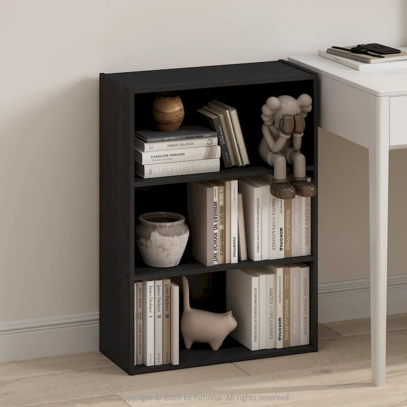 Étagère ouverte simple, bibliothèques, 3 niveaux