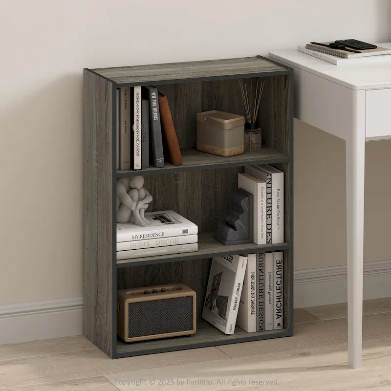 Étagère ouverte simple, bibliothèques, 3 niveaux