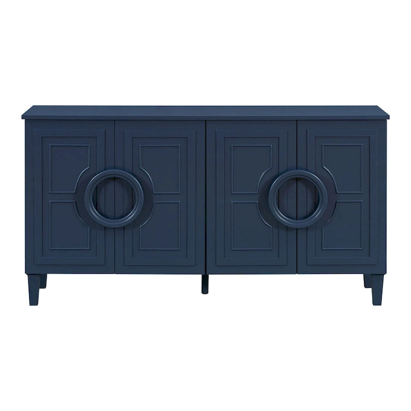 Buffet quatre portes d'inspiration française, adapté aux salons, aux entrées et aux bureaux