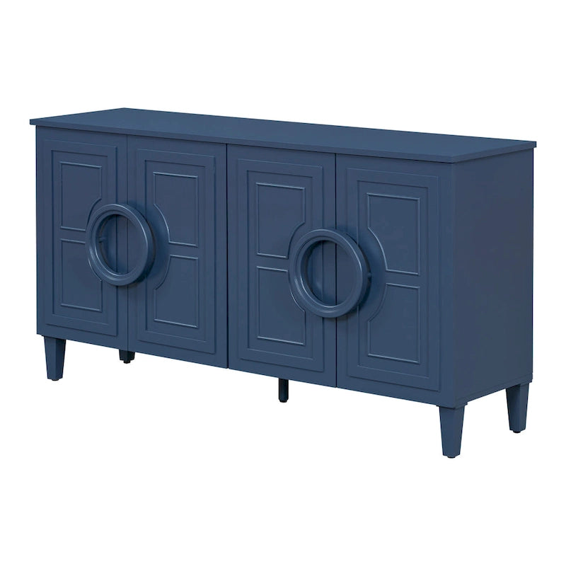 Buffet quatre portes d'inspiration française, adapté aux salons, aux entrées et aux bureaux