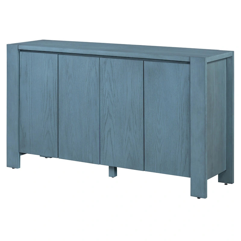 Bahut/Buffet de Rangement à 4 Portes avec Étagères Réglables et Finition Vieillie