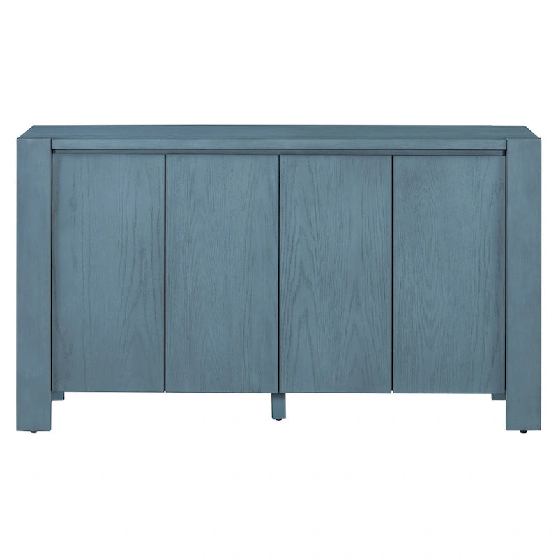 Bahut/Buffet de Rangement à 4 Portes avec Étagères Réglables et Finition Vieillie