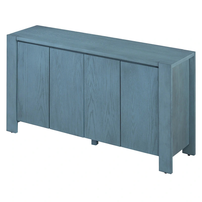 Bahut/Buffet de Rangement à 4 Portes avec Étagères Réglables et Finition Vieillie