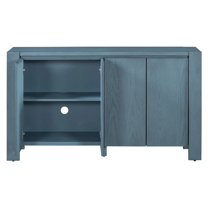 Bahut/Buffet de Rangement à 4 Portes avec Étagères Réglables et Finition Vieillie