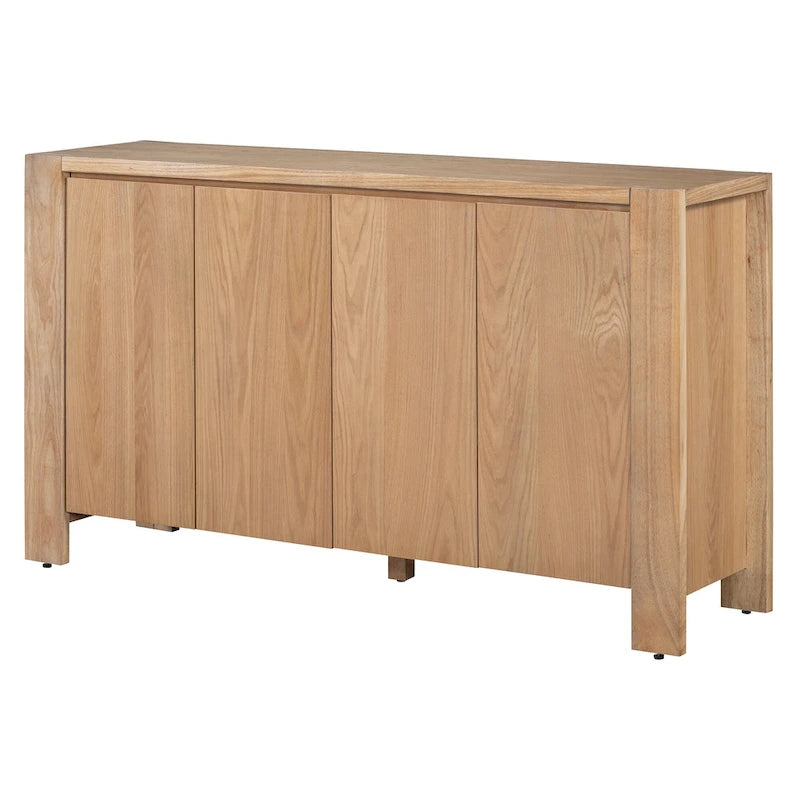 Bahut/Buffet de Rangement à 4 Portes avec Étagères Réglables et Finition Vieillie