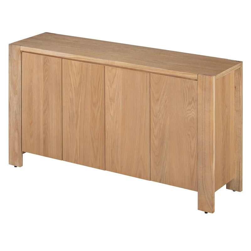 Bahut/Buffet de Rangement à 4 Portes avec Étagères Réglables et Finition Vieillie