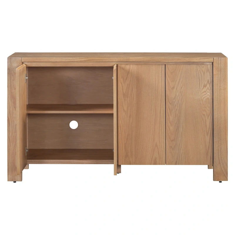 Bahut/Buffet de Rangement à 4 Portes avec Étagères Réglables et Finition Vieillie