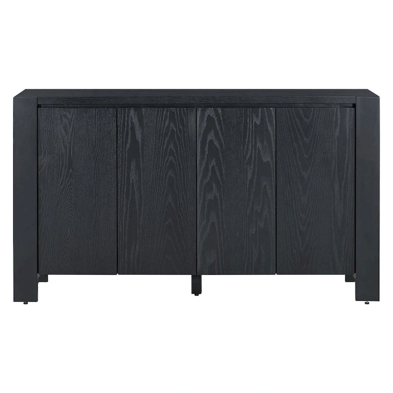Bahut/Buffet de Rangement à 4 Portes avec Étagères Réglables et Finition Vieillie