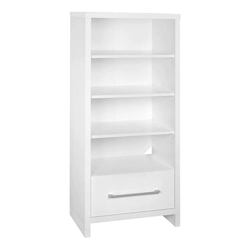 165100 Bibliothèque tour de rangement décorative avec tiroir, Blanc (lot de 2)