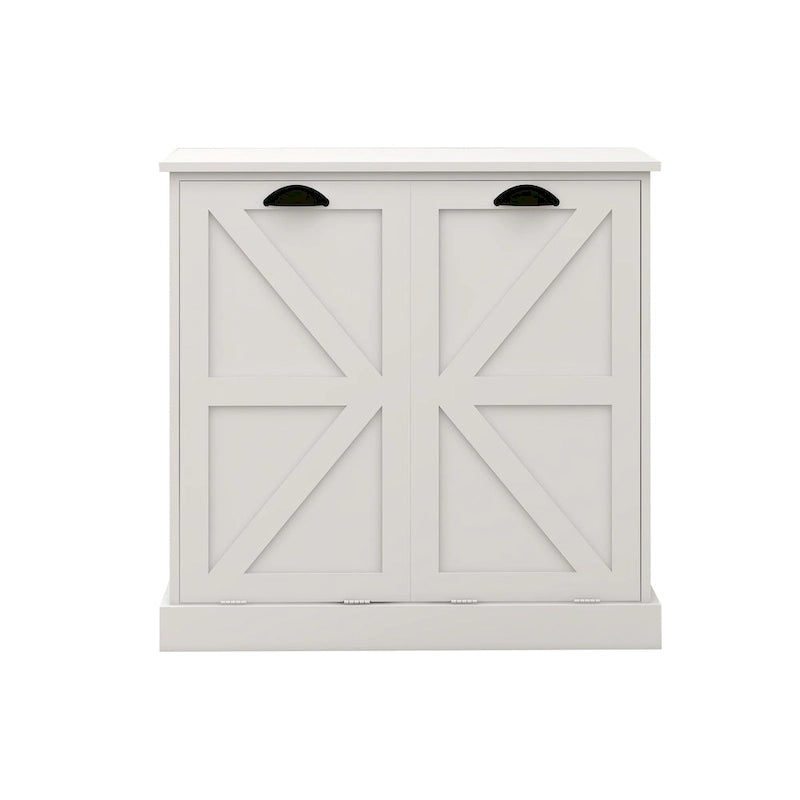 Meuble d'appoint 2 portes, turquoise avec plateau en bois vieilli