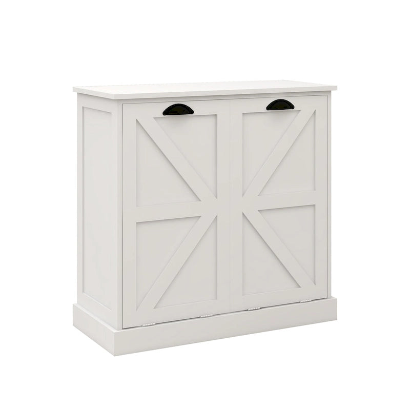 Meuble d'appoint 2 portes, turquoise avec plateau en bois vieilli