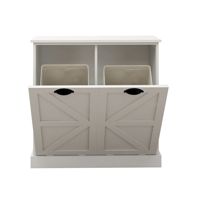 Meuble d'appoint 2 portes, turquoise avec plateau en bois vieilli