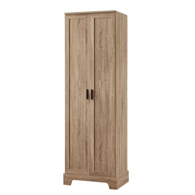 Meuble de rangement à deux portes pour salle de bain et bureau avec étagère réglable en panneau MDF