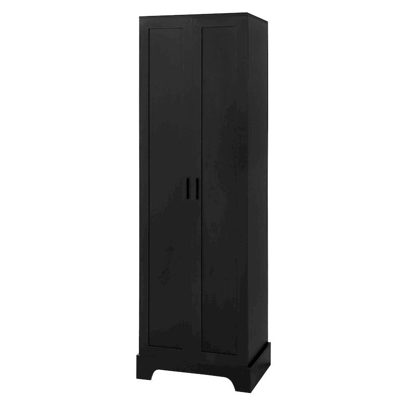 Meuble de rangement à deux portes pour salle de bain et bureau avec étagère réglable en panneau MDF