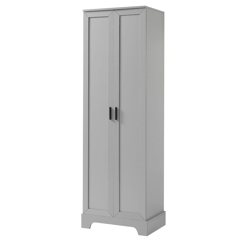 Meuble de rangement à deux portes pour salle de bain et bureau avec étagère réglable en panneau MDF