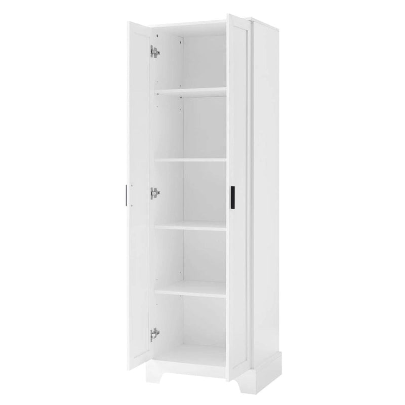 Meuble de rangement à deux portes pour salle de bain et bureau avec étagère réglable en panneau MDF