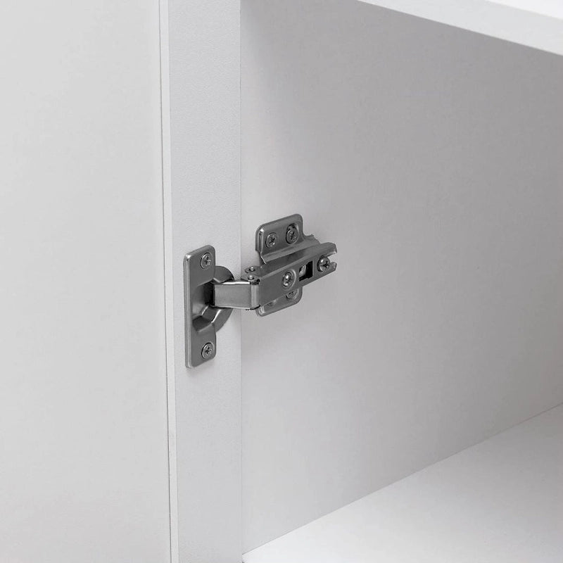 Meuble de rangement à deux portes pour salle de bain et bureau avec étagère réglable en panneau MDF
