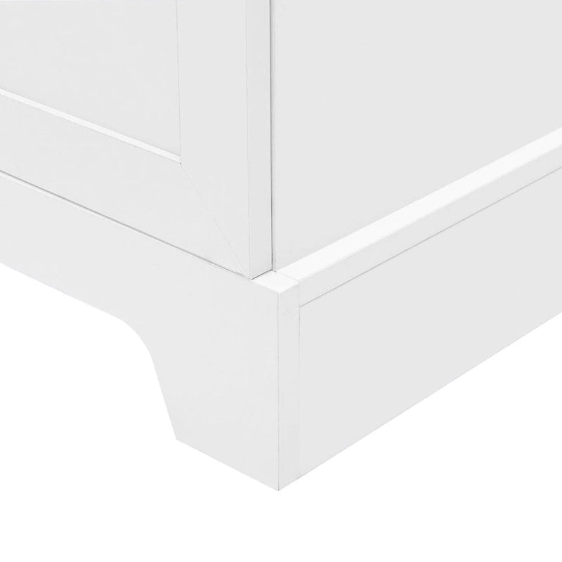 Meuble de rangement à deux portes pour salle de bain et bureau avec étagère réglable en panneau MDF