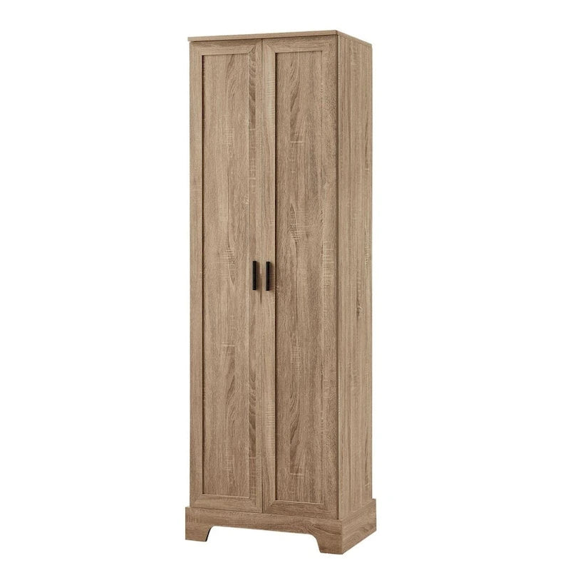 Meuble de rangement à deux portes pour salle de bain et bureau avec étagère réglable en panneau MDF