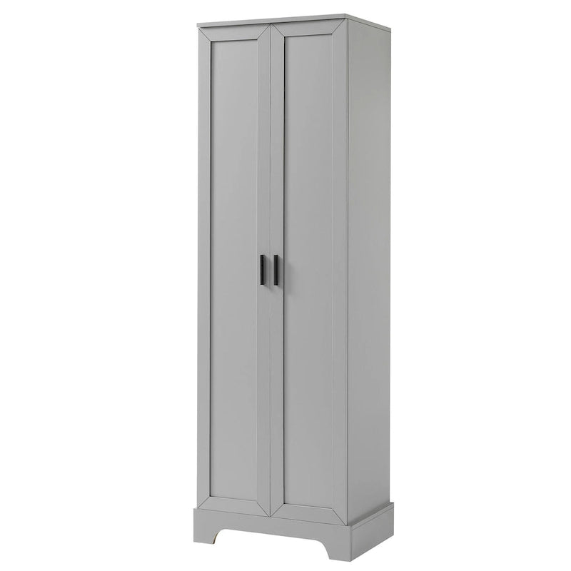 Meuble de rangement à deux portes pour salle de bain et bureau avec étagère réglable en panneau MDF