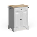 Îlot de cuisine portable Lafayette en bois clair, finition blanc - 18p x 31l x 35h