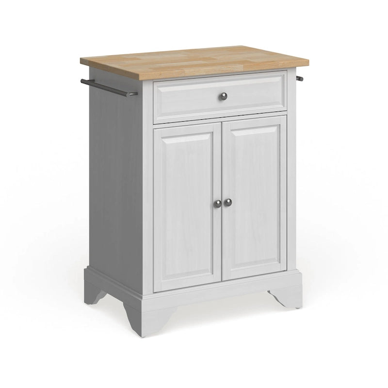 Îlot de cuisine portable Lafayette en bois clair, finition blanc - 18p x 31l x 35h