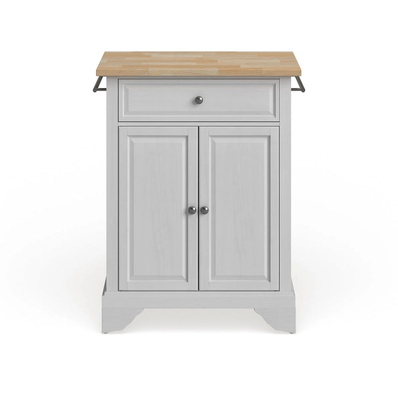 Îlot de cuisine portable Lafayette en bois clair, finition blanc - 18p x 31l x 35h