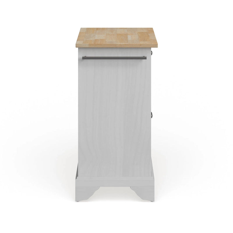 Îlot de cuisine portable Lafayette en bois clair, finition blanc - 18p x 31l x 35h
