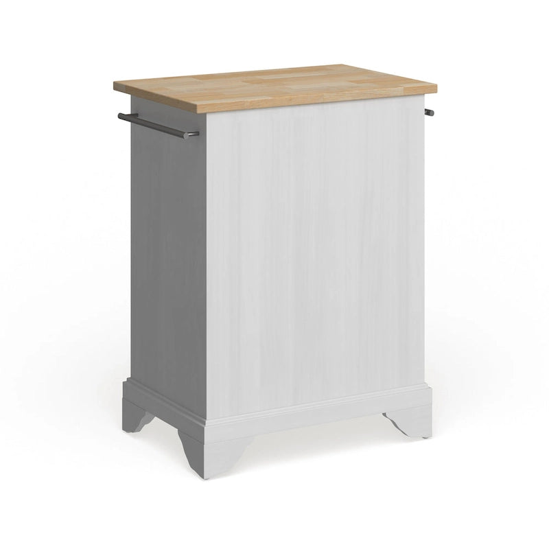 Îlot de cuisine portable Lafayette en bois clair, finition blanc - 18p x 31l x 35h