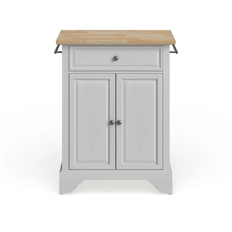 Îlot de cuisine portable Lafayette en bois clair, finition blanc - 18p x 31l x 35h
