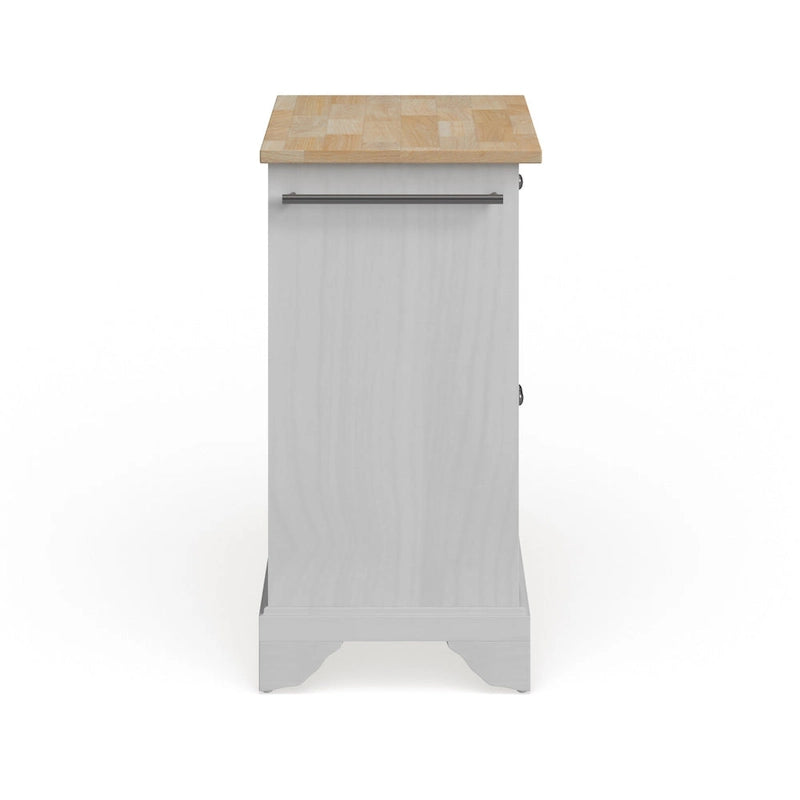Îlot de cuisine portable Lafayette en bois clair, finition blanc - 18p x 31l x 35h