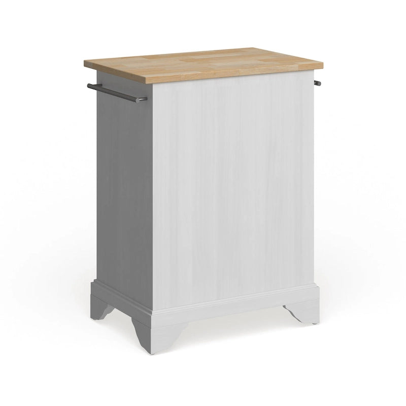 Îlot de cuisine portable Lafayette en bois clair, finition blanc - 18p x 31l x 35h