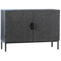 Buffet contemporain 2 portes en pin recyclé et fer noir de 120 cm
