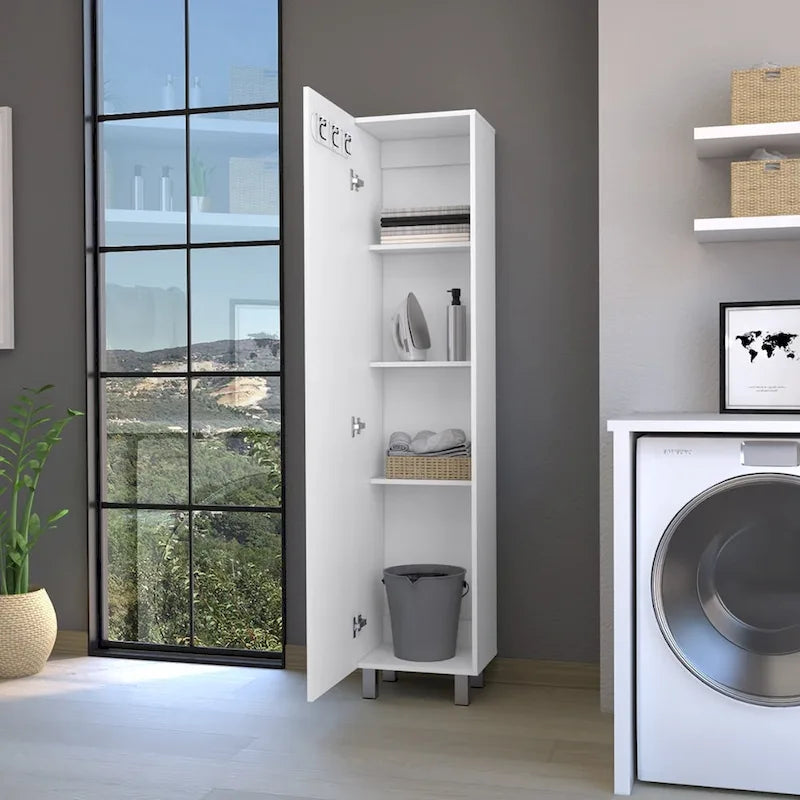 Armoire de rangement haute de 71 po à 5 tablettes pour balais