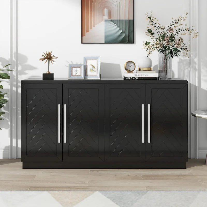 Bahut à 4 portes Grand espace de rangement Armoire de buffet - N/A