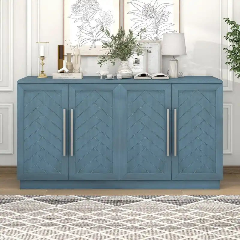 Bahut à 4 portes Grand espace de rangement Armoire de buffet - N/A