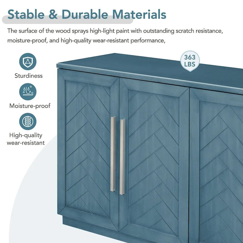 Bahut à 4 portes Grand espace de rangement Armoire de buffet - N/A