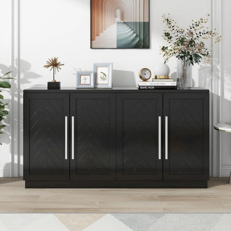 Bahut à 4 portes Grand espace de rangement Armoire de buffet - N/A