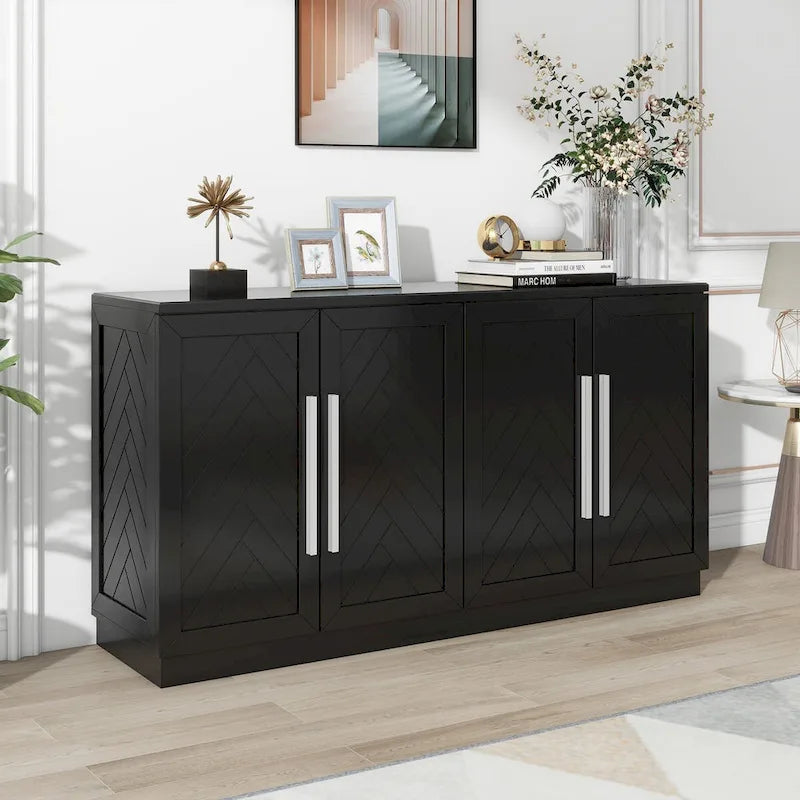 Bahut à 4 portes Grand espace de rangement Armoire de buffet - N/A