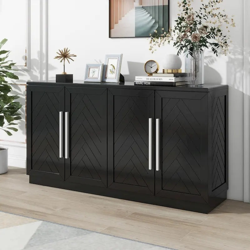 Bahut à 4 portes Grand espace de rangement Armoire de buffet - N/A