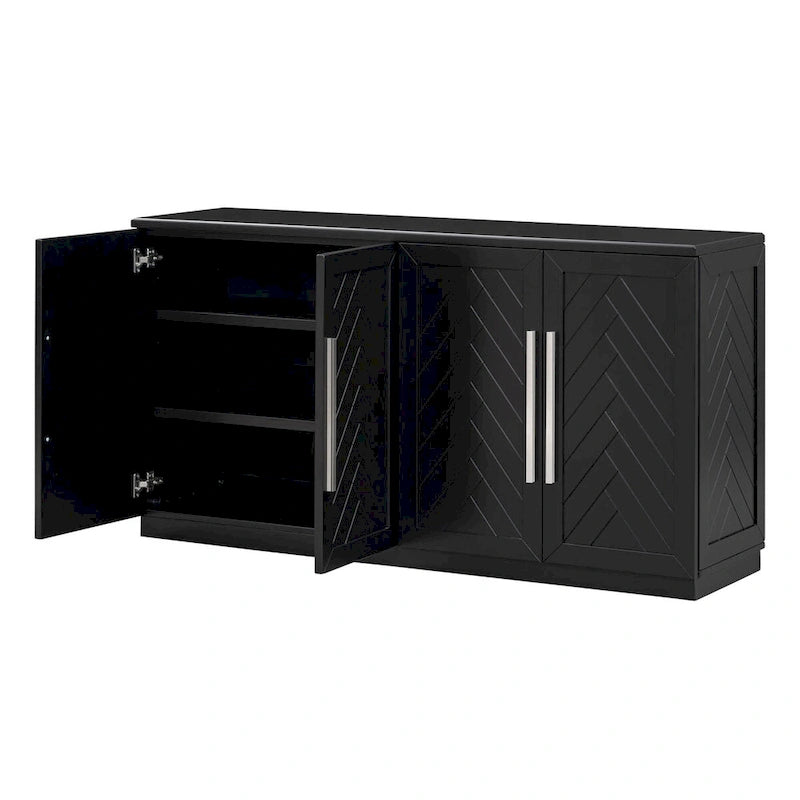 Bahut à 4 portes Grand espace de rangement Armoire de buffet - N/A