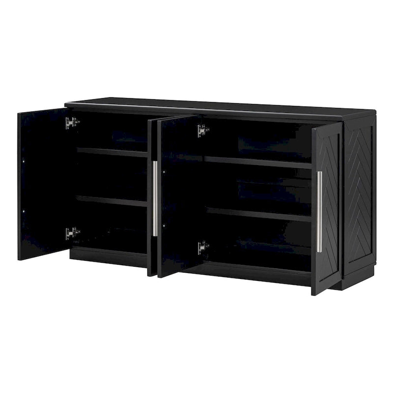 Bahut à 4 portes Grand espace de rangement Armoire de buffet - N/A