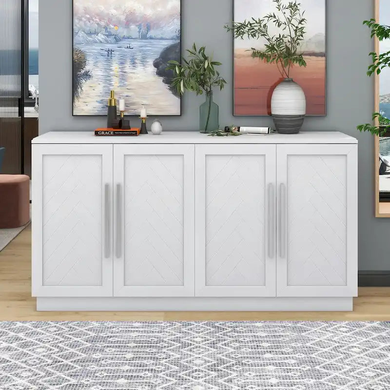 Bahut à 4 portes Grand espace de rangement Armoire de buffet - N/A