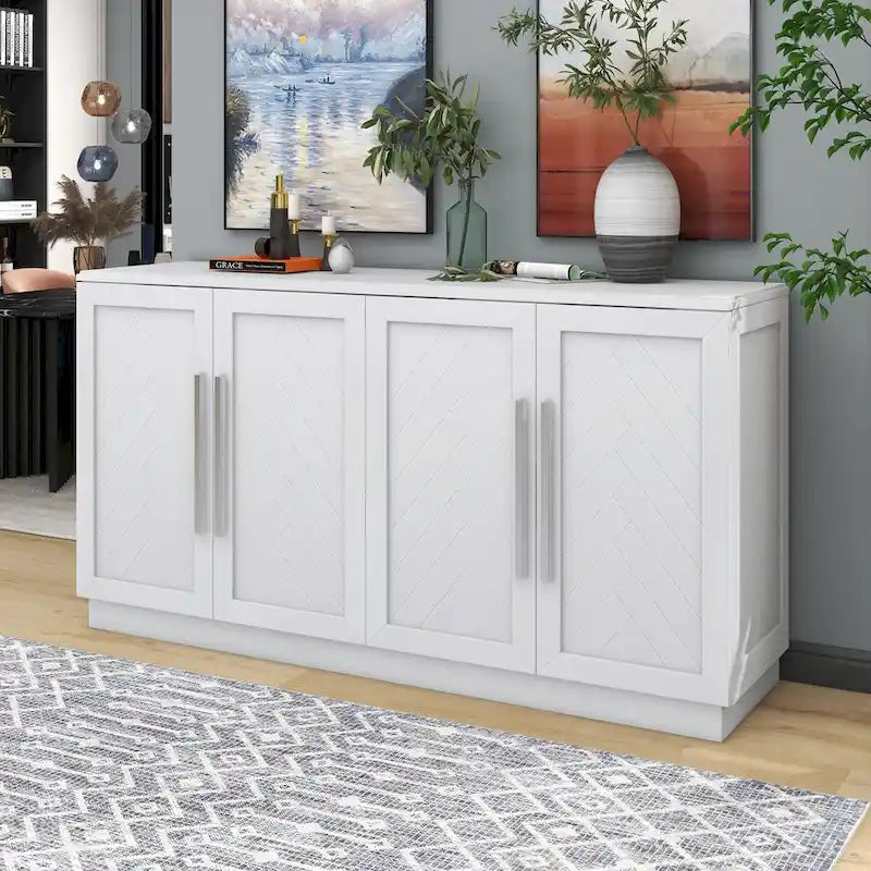 Bahut à 4 portes Grand espace de rangement Armoire de buffet - N/A