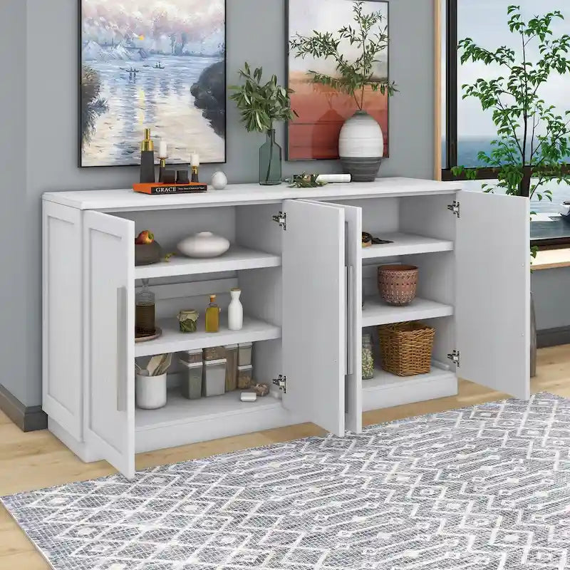 Bahut à 4 portes Grand espace de rangement Armoire de buffet - N/A