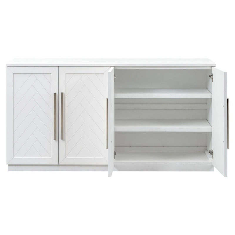 Bahut à 4 portes Grand espace de rangement Armoire de buffet - N/A