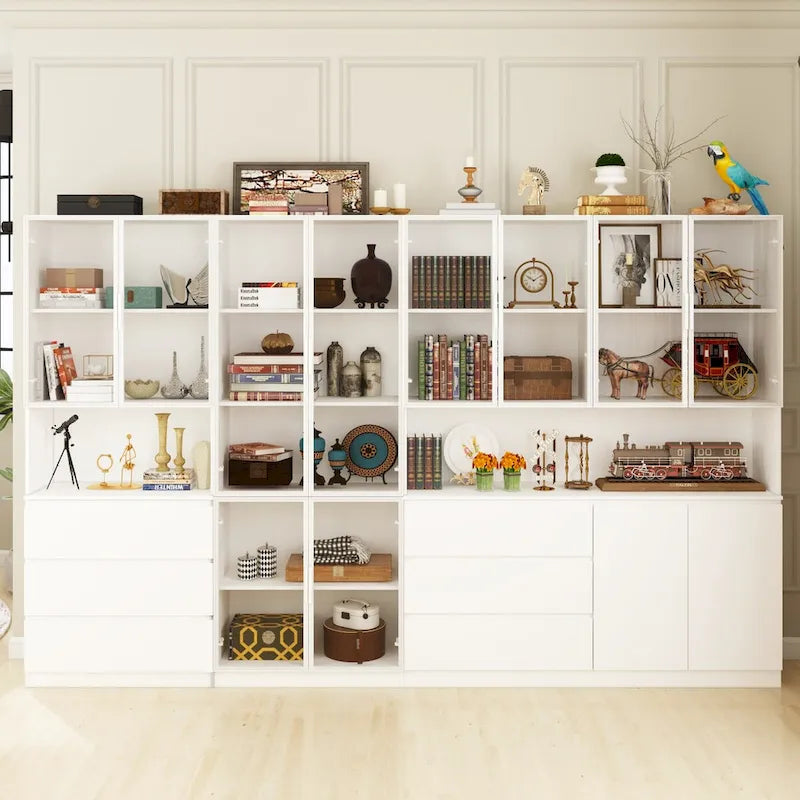 Buffet et Vitrine Modulaires - Design Modulaire en Blanc Impeccable