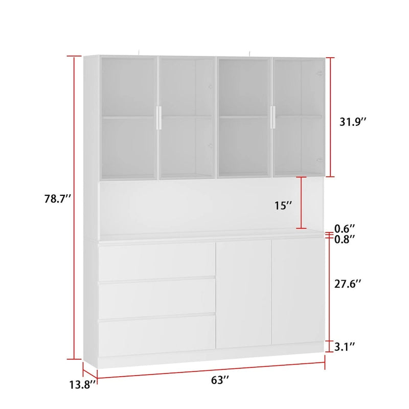 Buffet et Vitrine Modulaires - Design Modulaire en Blanc Impeccable