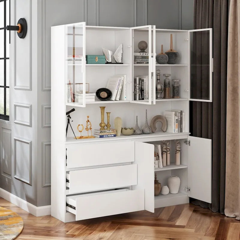 Buffet et Vitrine Modulaires - Design Modulaire en Blanc Impeccable